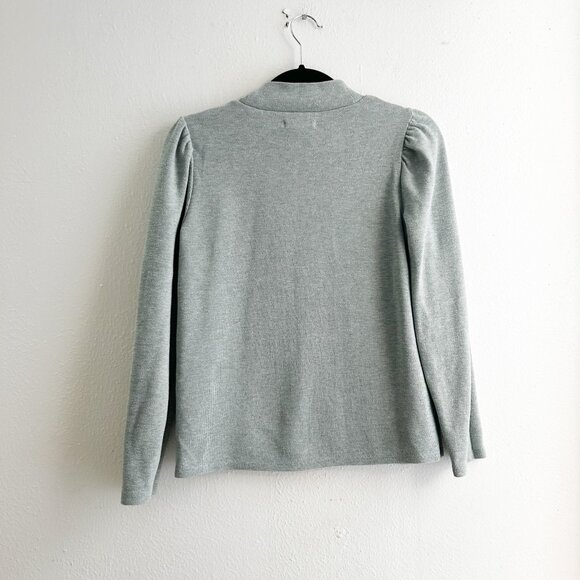 MADEWELL (Re)sourced Plush Mockneck Ribbed Puff-Sleeve Top in Sage Mist - Picture 4 of 8
